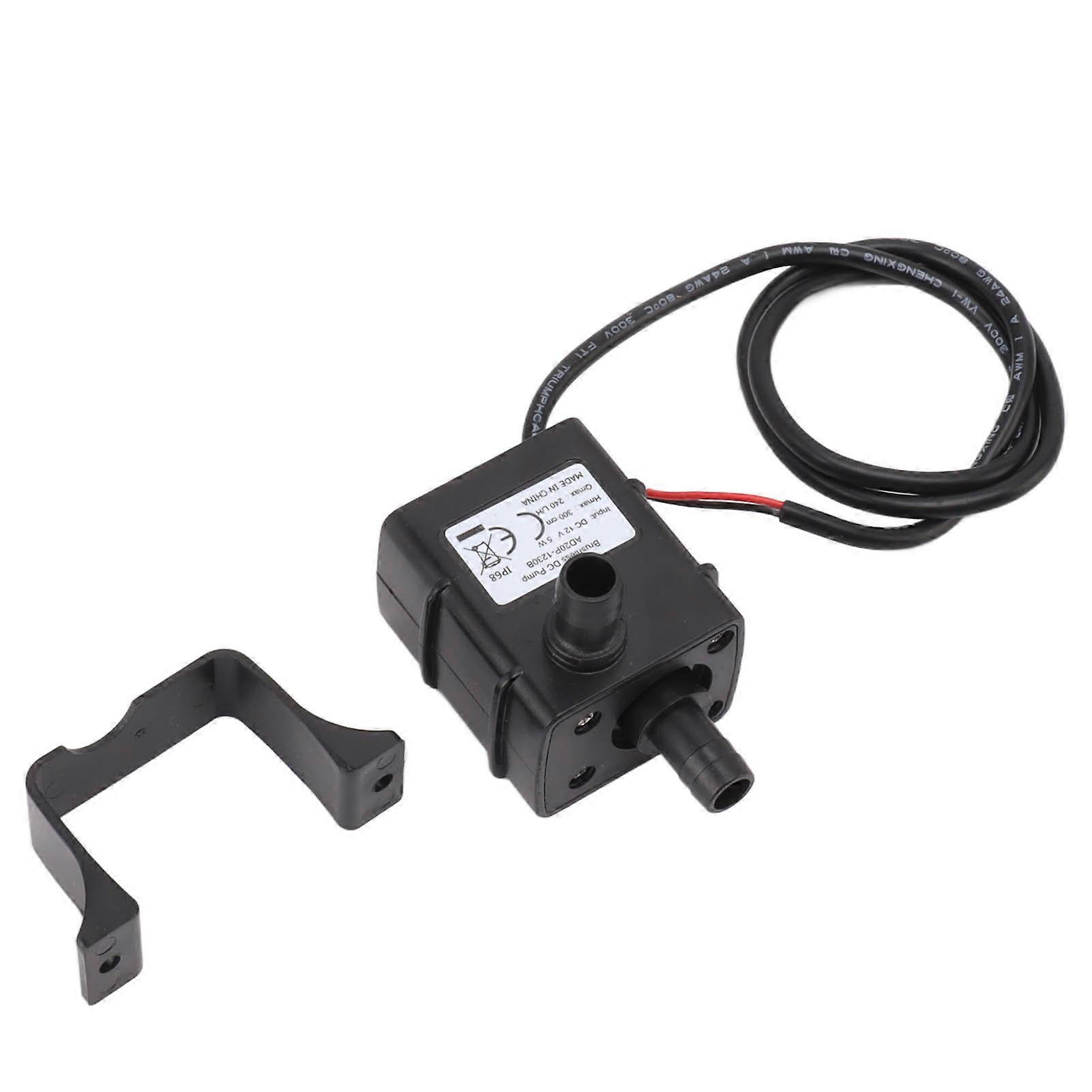 DC 12V Brushless Motor Pump, Low Noise Mini Submersible Water Cooling Pump, Micro Centrifugal Pump for Landscape Fountains