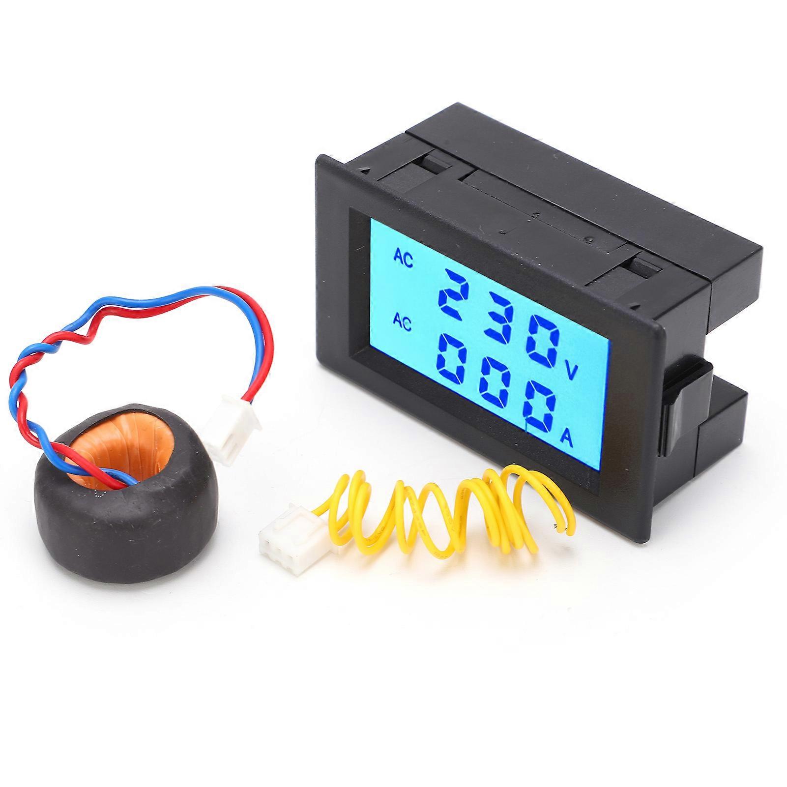 Rankomu AC Ammeter LCD Dual Display Current Voltage Meter, AC80-400V Electrical Digital Ammeter Voltmeter, Accurate Measurements for AC Voltage