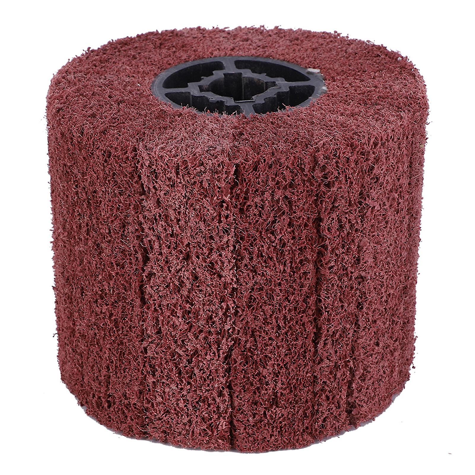 Wire Drawing Wheel, Drum Polishing Brush, Cross Rubber Core, for Stainless Steel, Aluminum, Iron, 180 Grit