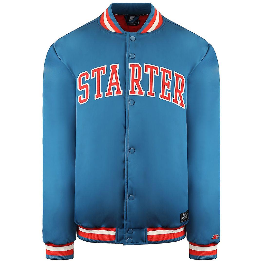 Starter Winfred Long Sleeve Press Stud Mens Teal Bomber Jacket CAS01018 518
