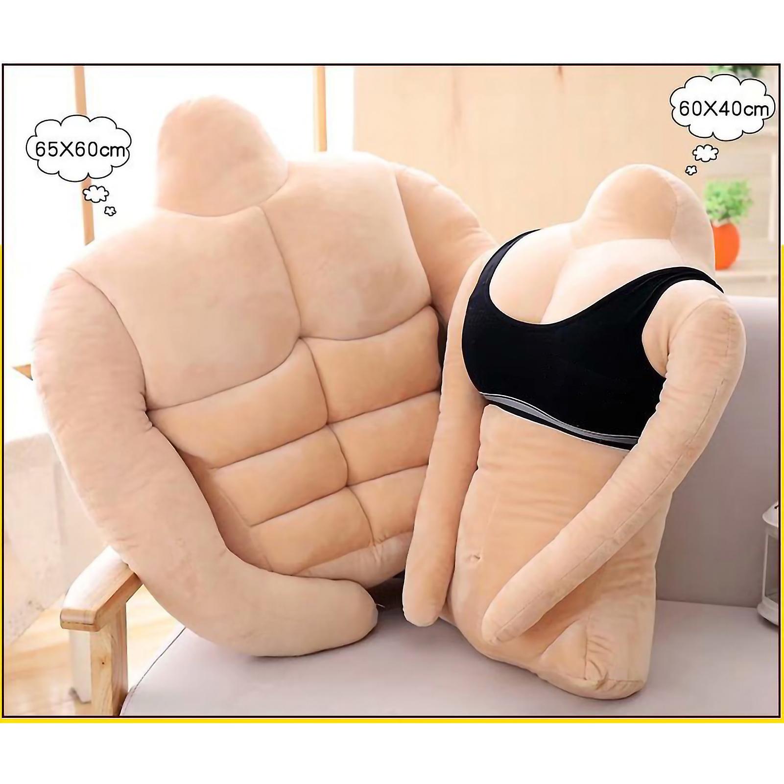 Cuddle Buddies Pillow Comfortable Support Plush PP Cotton Material Body Shaped Pillows for Stress ReliefMuscular Man Approx. 58 Cm