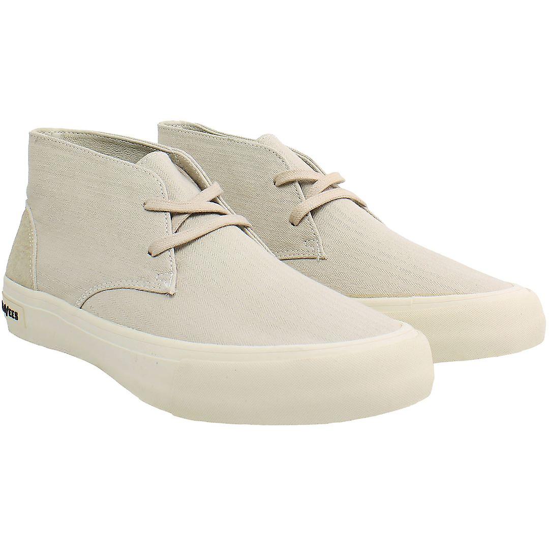 Seavees Maslon Desert Lace-Up Beige Canvas Mens Shoes MASION  display picture 1