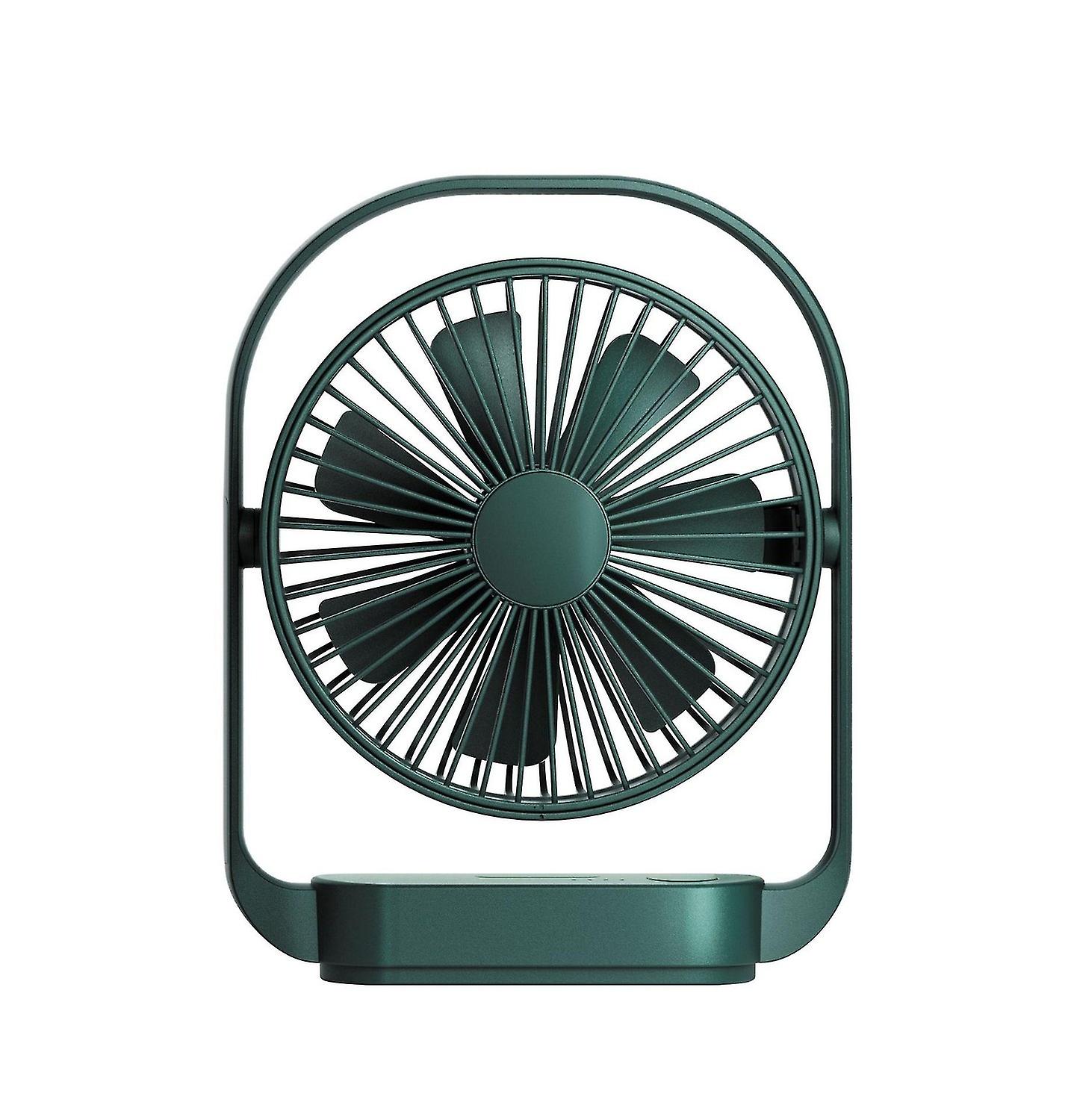 (Green) Small Desktop USB Fan Silent Mini Desktop Electric Fan