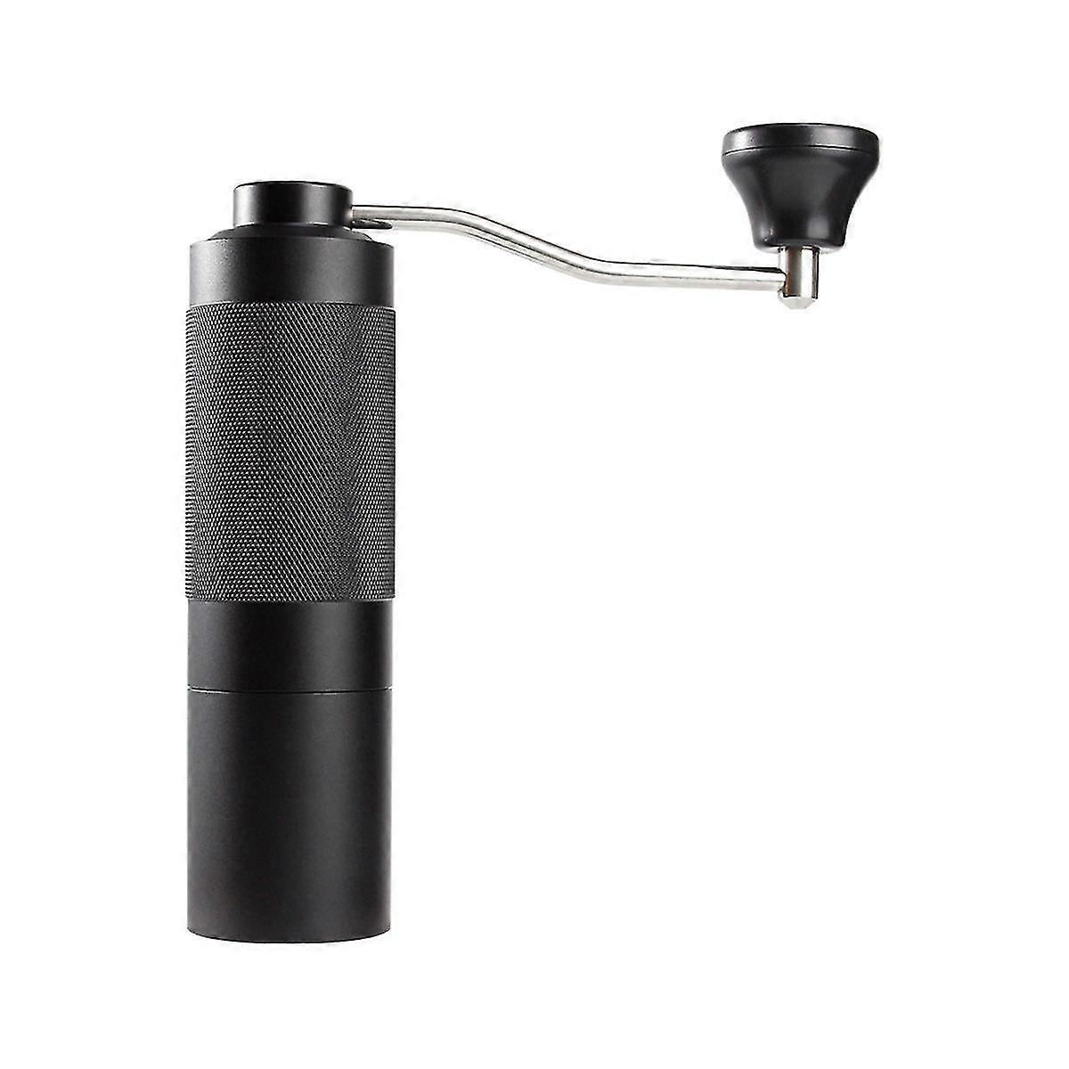 Manual Coffee Grinder Portable Adjustable Stainless Burr For Kitchen Black
