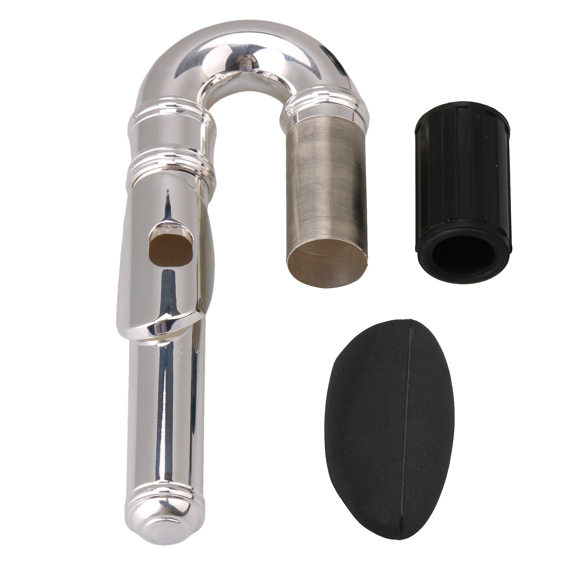 Black Flute Finger Thumb Rest Cushion & Copper Silver Plated Head Joint