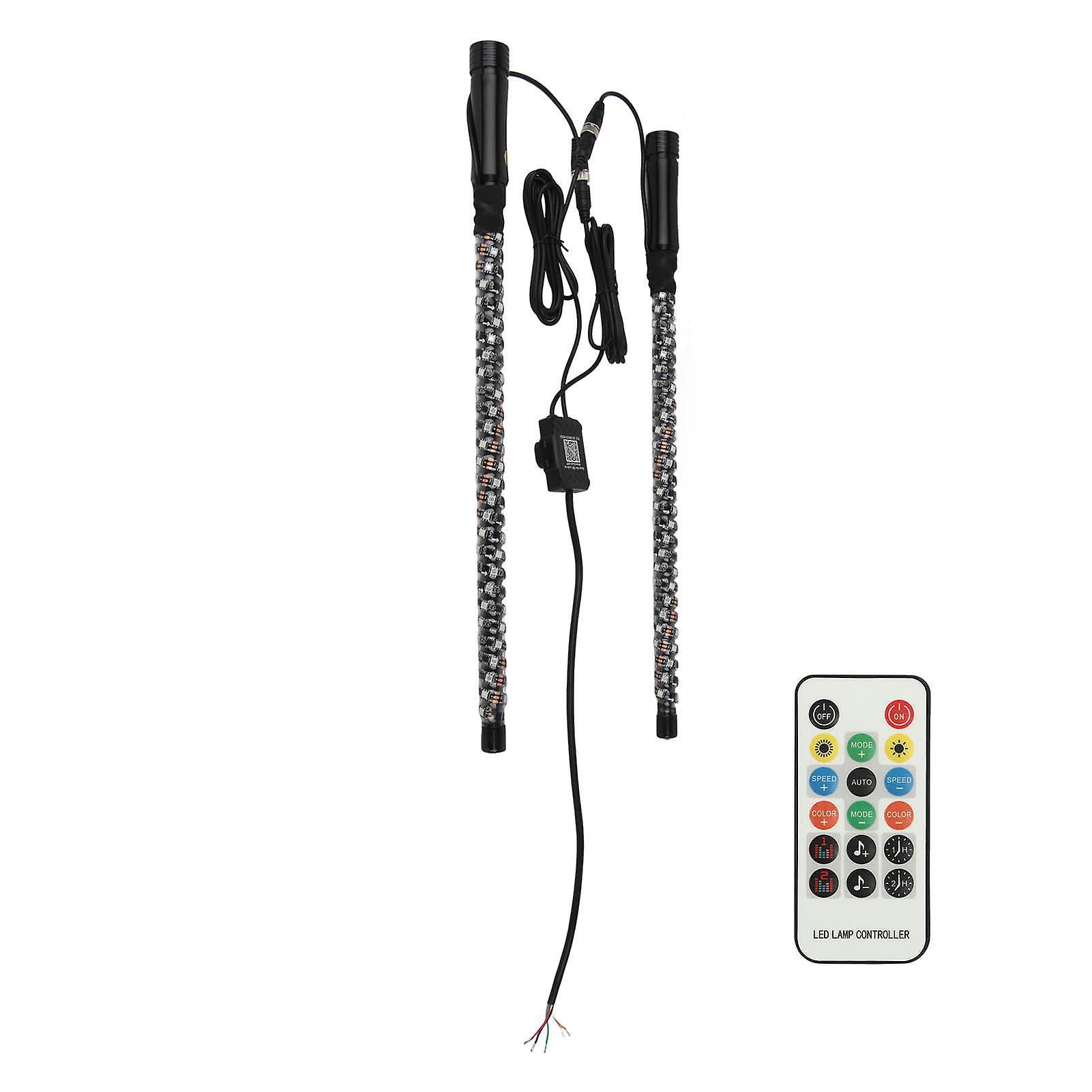APP-Controlled RGB LED Whip Light with Flag: 300 Patterns, 366 Modes, 12V for UTV, ATV, Off Road Vehicle & Boat