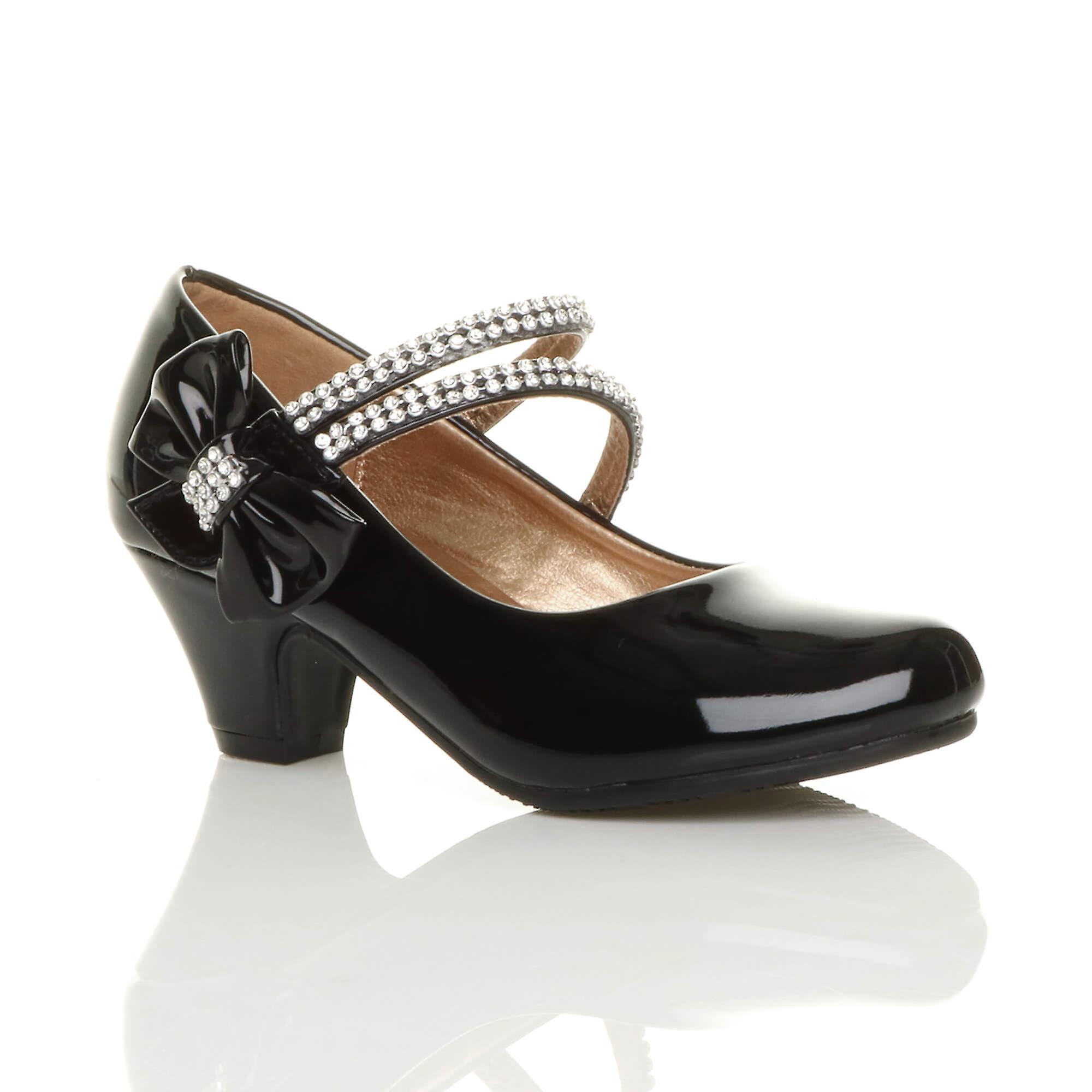 Ajvani 女孩低脚跟党婚礼玛丽简风格钩环凉鞋学校鞋