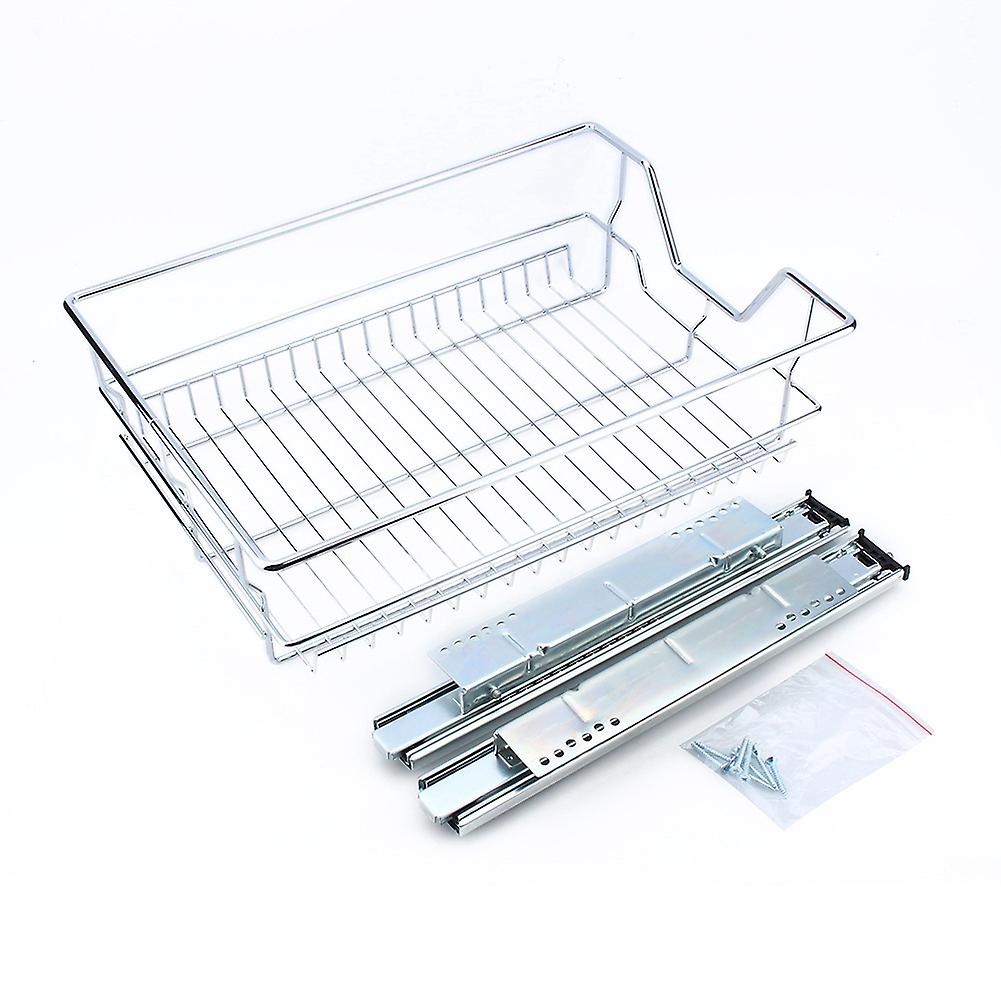 Kitchen Sliding Cabinet Organizer Pull Out Chrome Wire Storage Basket Drawer Kitchen Cabinets