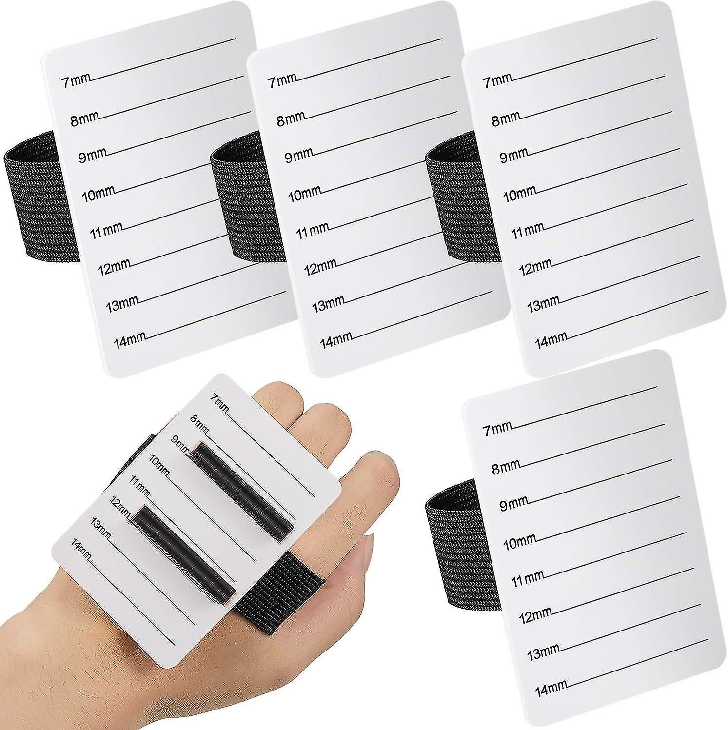 4 Pieces (7-14mm Pattern) Hand Lash Extension Palette Lash Tray Holder Palette Eyelash Tools with Ad
