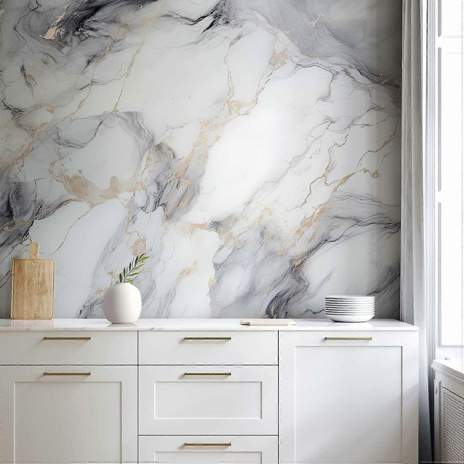 Wall Mural - Elegant Marble - Stone Structures in Neutral Colours