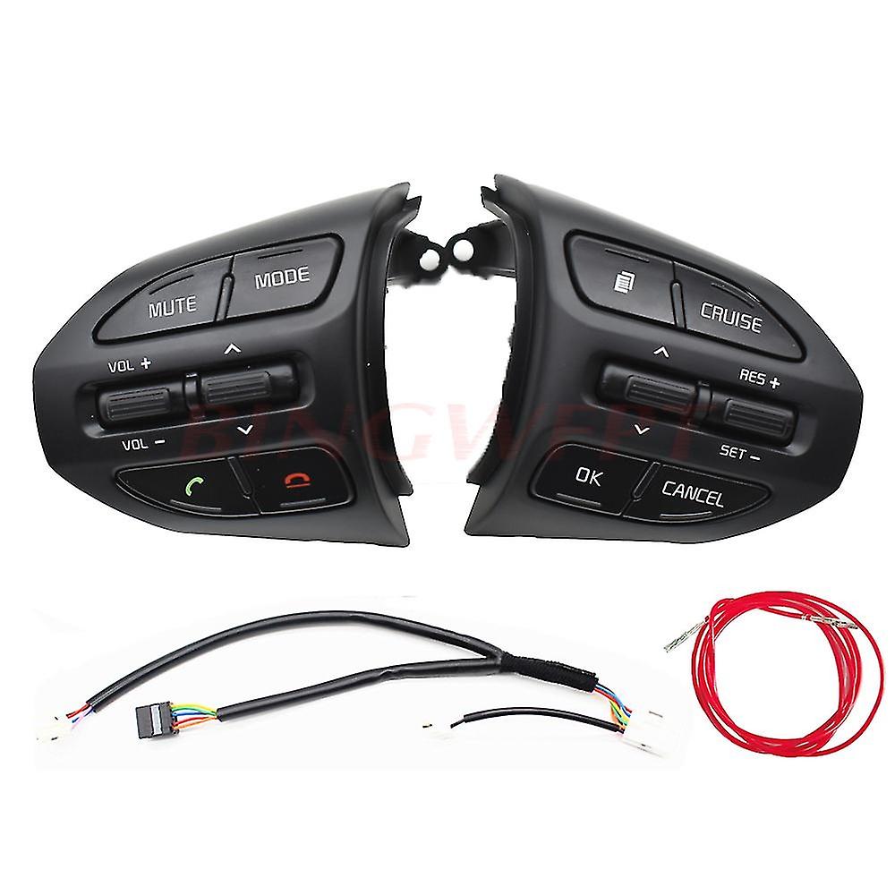 Bingwfpt Steering Wheel Button For Kia K2 Rio 2017 2018 Rio X Line Buttons Bluetooth Phone Cruise Co