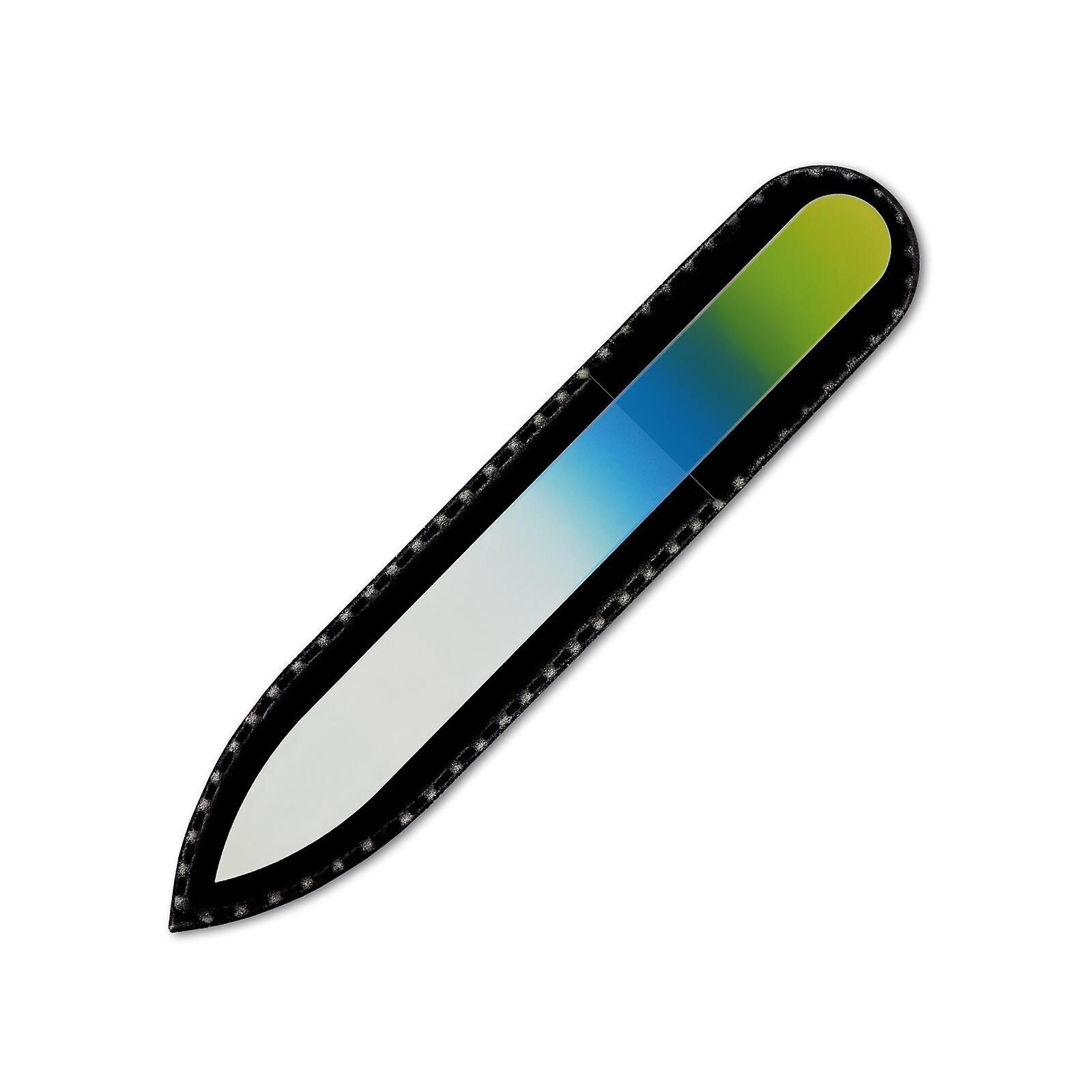 Petite lime à ongles en verre R-S9 - Bleu jaune