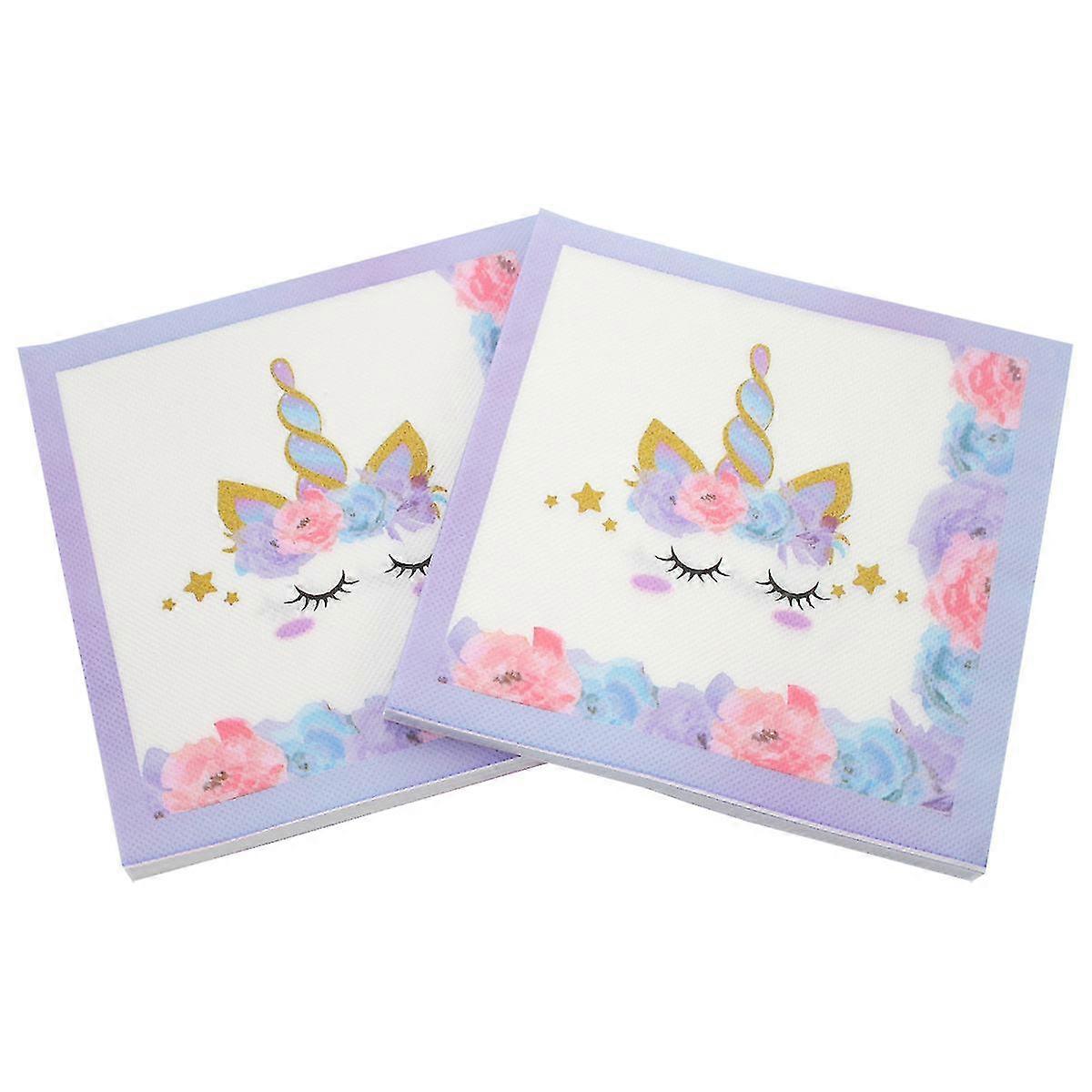 Lot de 40 serviettes en papier colores-Serviettes de table imprimes  motifs de dessins anims, pour cocktail, fte,  bricolage, origami, pour la gas