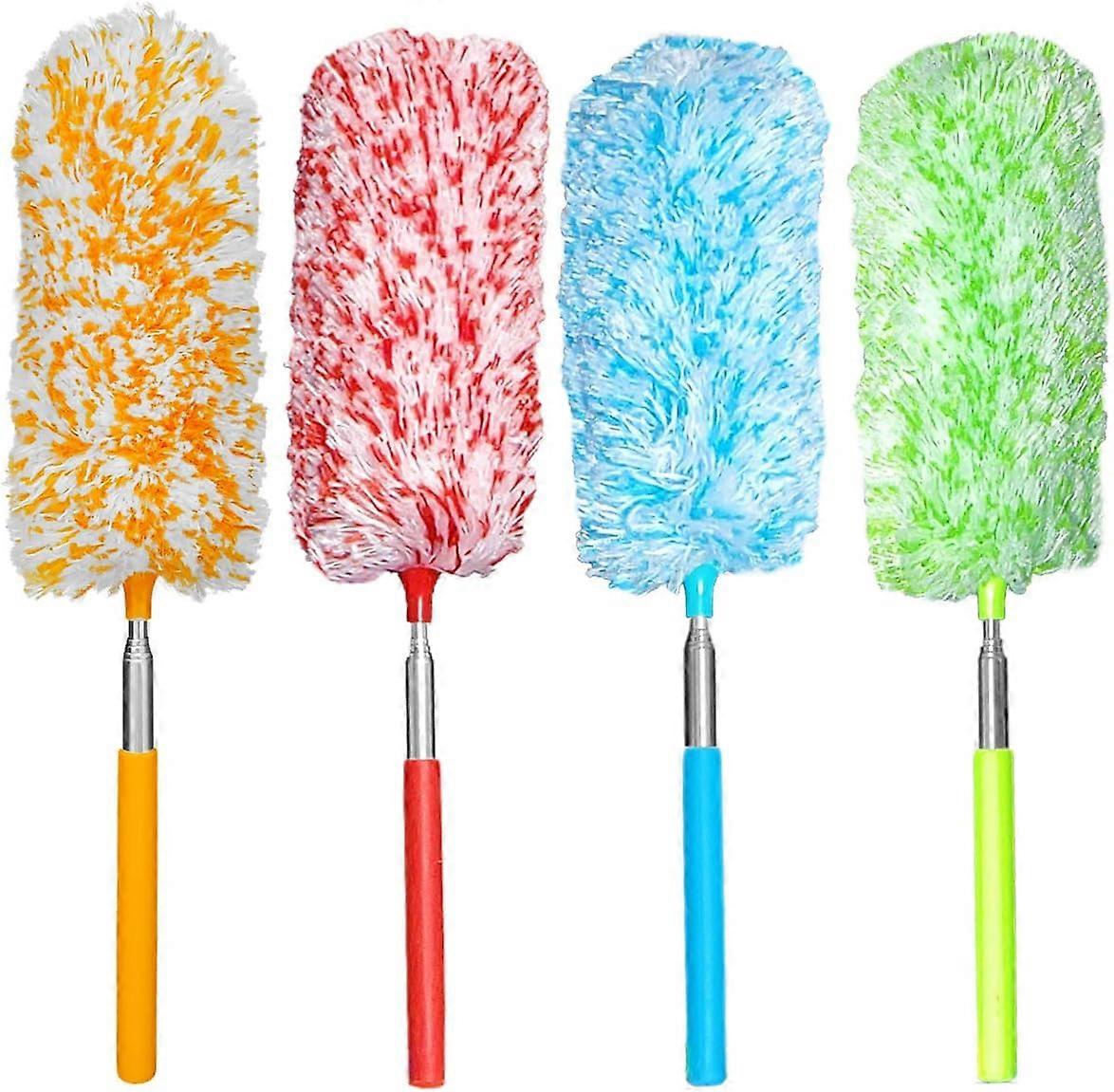 4 Pcs Microfiber Duster, Microfiber Hand Duster Washable Microfibre Cleaning Tool Extendable Dusters for Cleaning Office, Car, Computer, Air Condition