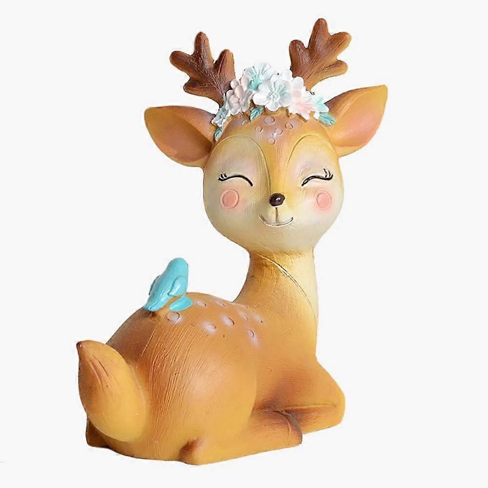 Resin crafts interior car decoration creative sika deer home decoration lady car deer meditation