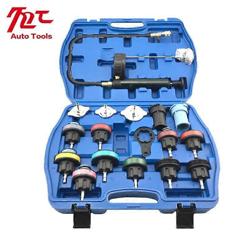 18pcs Universal Radiator Pressure Tester Tool Kit Cooling System Testing Tool Water Tank Leakage Detector Nylon Material No.38362