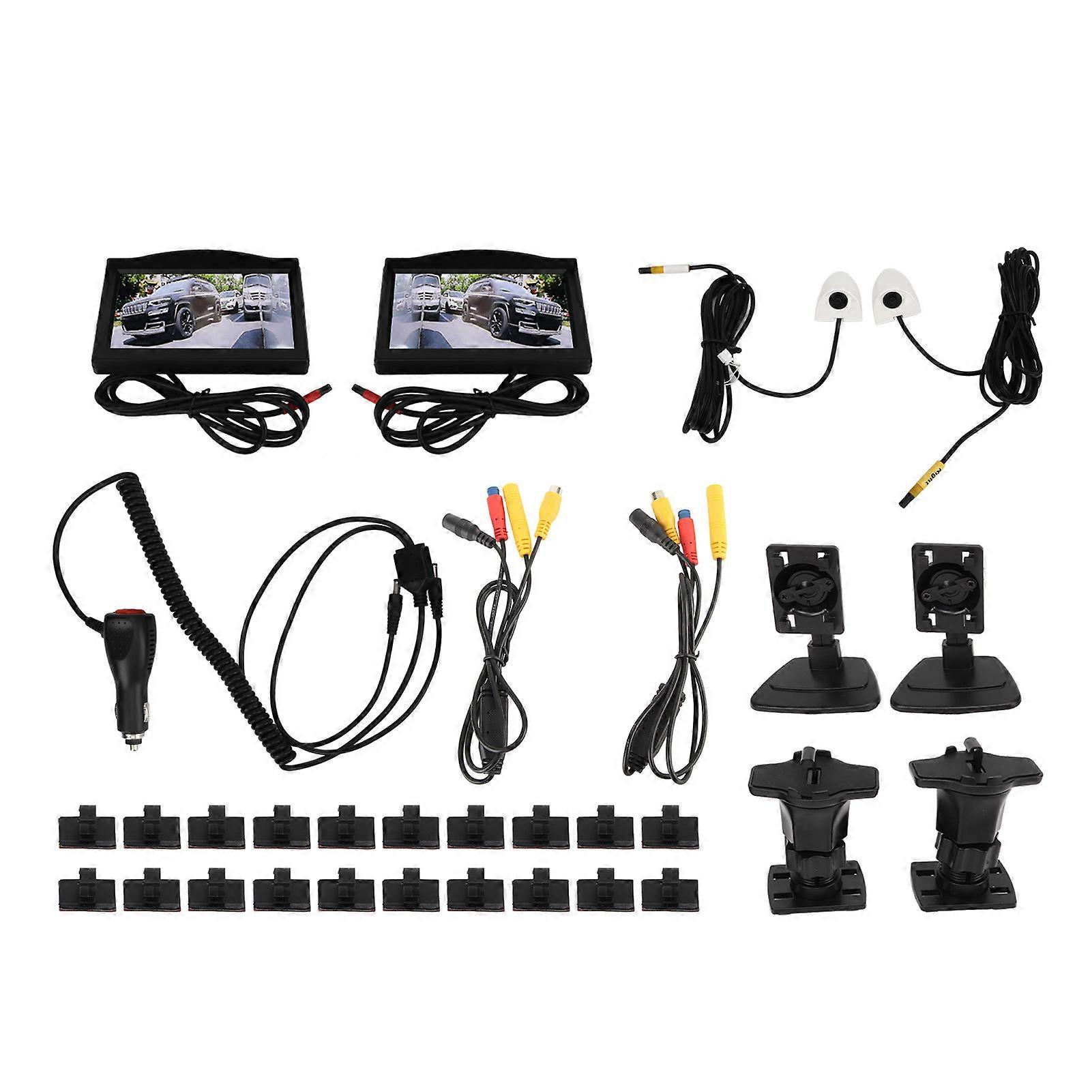 Side View Camera System Kit 5in LCD Monitor Night Vision IP67 Waterproof Backup Camera System 12V24V E2U111