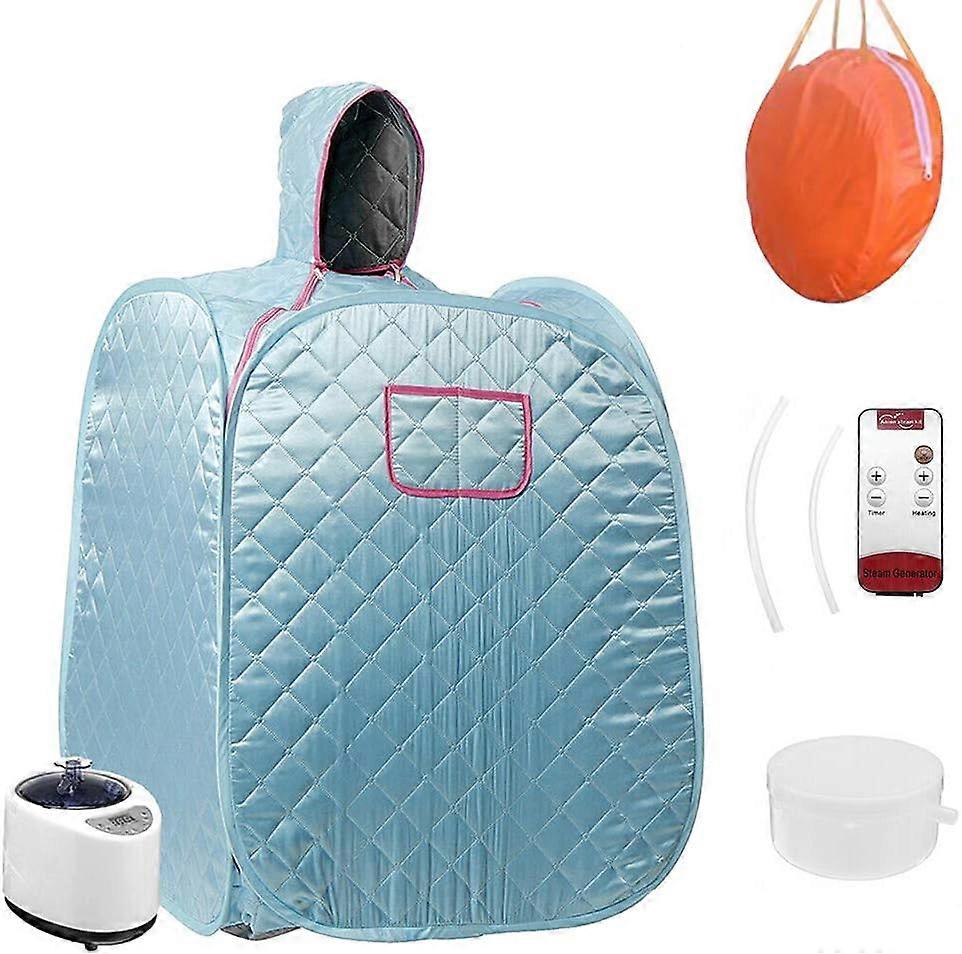 QingYi Tragbare Dampf-Heimsauna Faltbare Dampfsauna Upgrade 2L Dampfgarer, mit Dampfschlauch Kräuter Kit Fernbedienung, leichtes Zelt, eine Person voll B