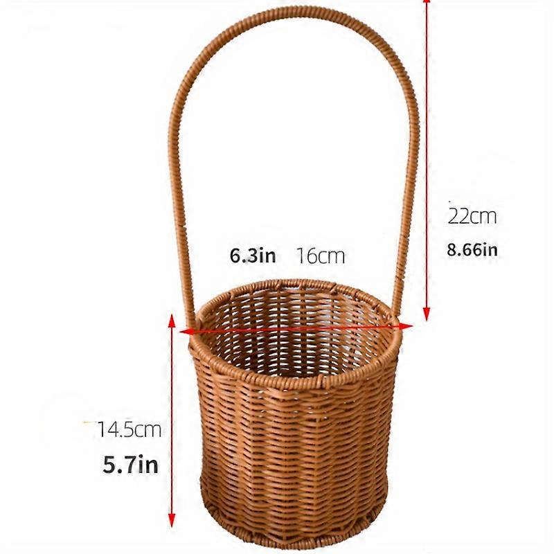 素朴な農家の織りバスケット多用途の収納と装飾、家、ピクニック、ギフトのための魅力的なハンドヘルドオーガナイザー