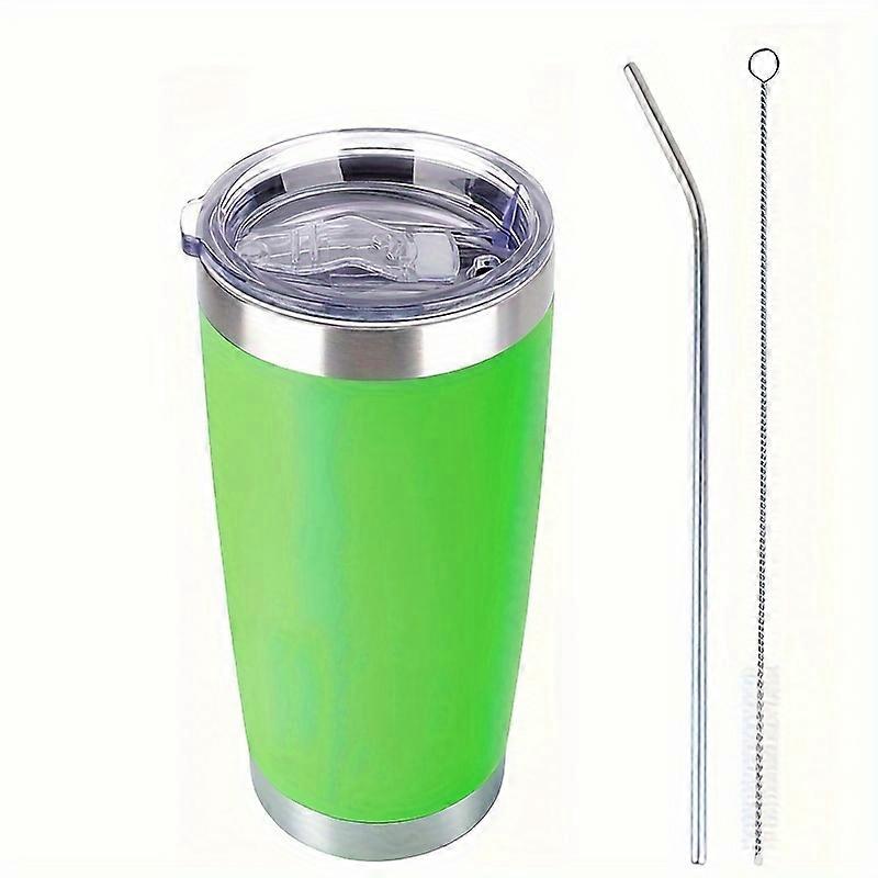 1pc 20oz Stainless Steel Insulated Tumbler Coffee Mug Water Bottles Water Cup With Lid And Straw, Vacuum Insulated Cup