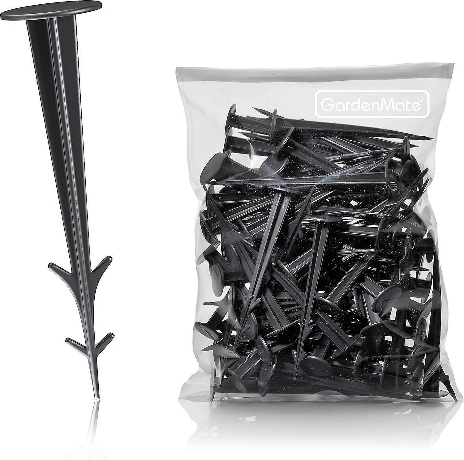 Pack of 50 Black Plastic Anchor Stakes 12cm UV Resistant