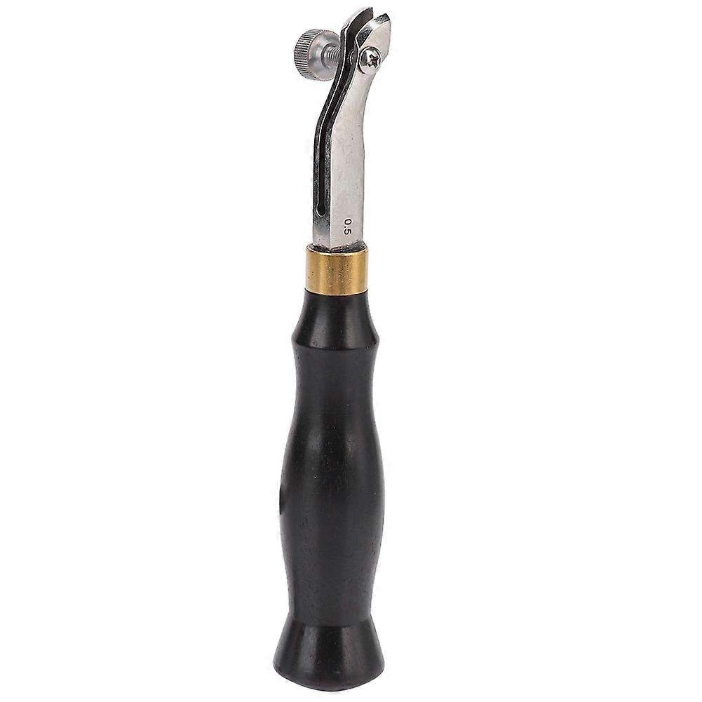 Manico in ebano Regolabile in acciaio inossidabile Edge Creaser Leather Craft Press Strumento fai-da-te a mano (0,5 mm)