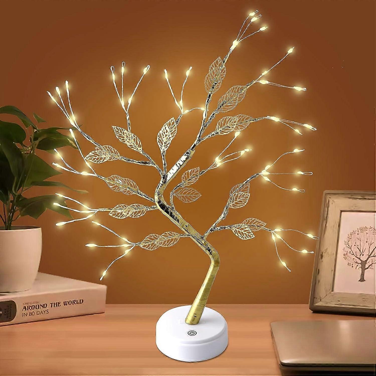 20 Inch Tabletop Bonsai with 72 LED Copper Wire String Lights, Touch Switch, DIY Artificial Tree Lam