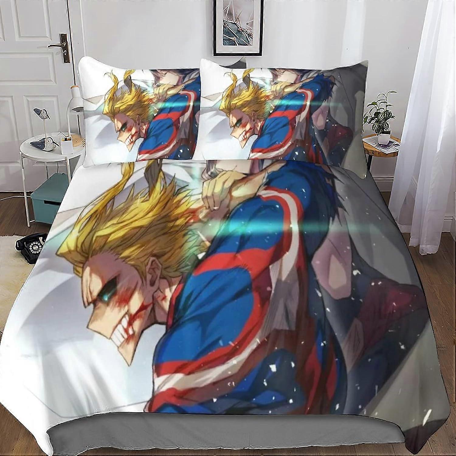 Sengetøy sett dynetrekk My Hero Academy D mønster dynetrekk, My Hero Academia trykte stykker, mikrofiber sengetøy Super dynetrekk 135 * 200 cm