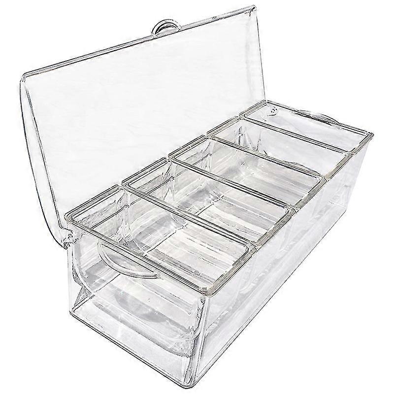 Ice 5 Compartment Condiment Server Rack-service Tray Container With 5 Removable Trays