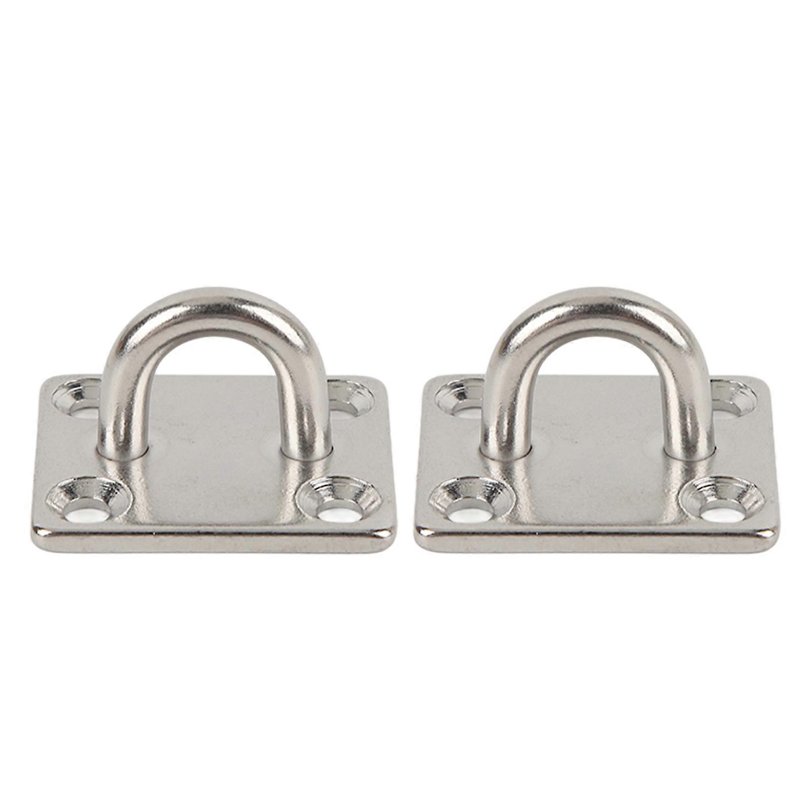 2 stk båd firkantet pude øje rustfrit stål fast holdbar marine SS pad hardware til yacht 30 x 35 mm / 1,2 x 1,4 tommer yemaa
