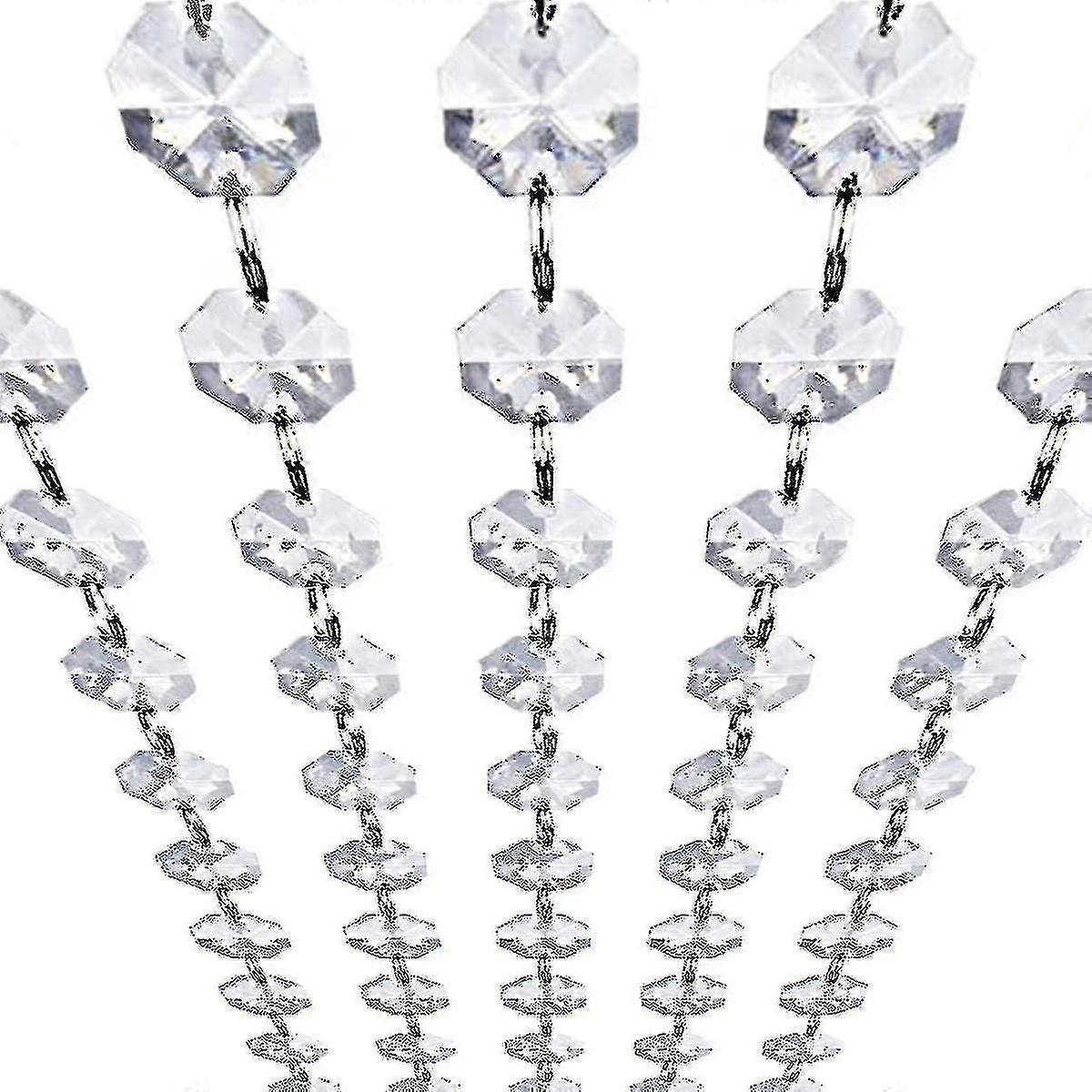 10 Pcs Crystal Acrilic Gems Bead Garland Strands 3.3 Pés Pendurados Claros 18mm Daimond Beads Chain Garlands For Christmas Tree