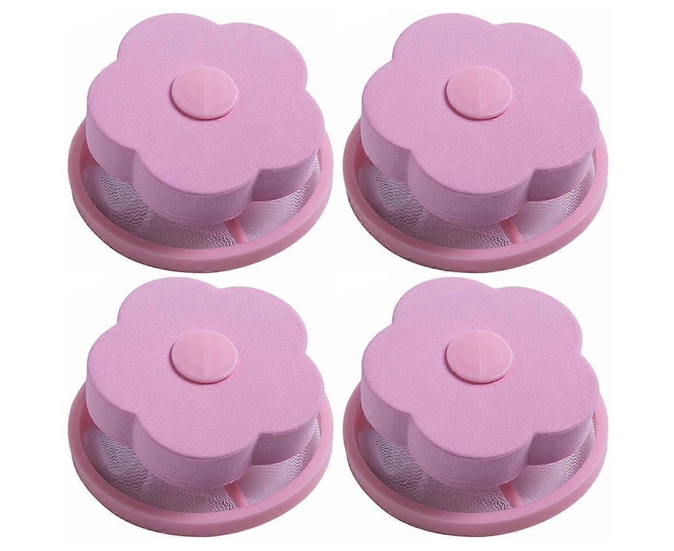 4Pack Floating Filter Bag Reusable Washing Machine Lint Catcher  -Pink