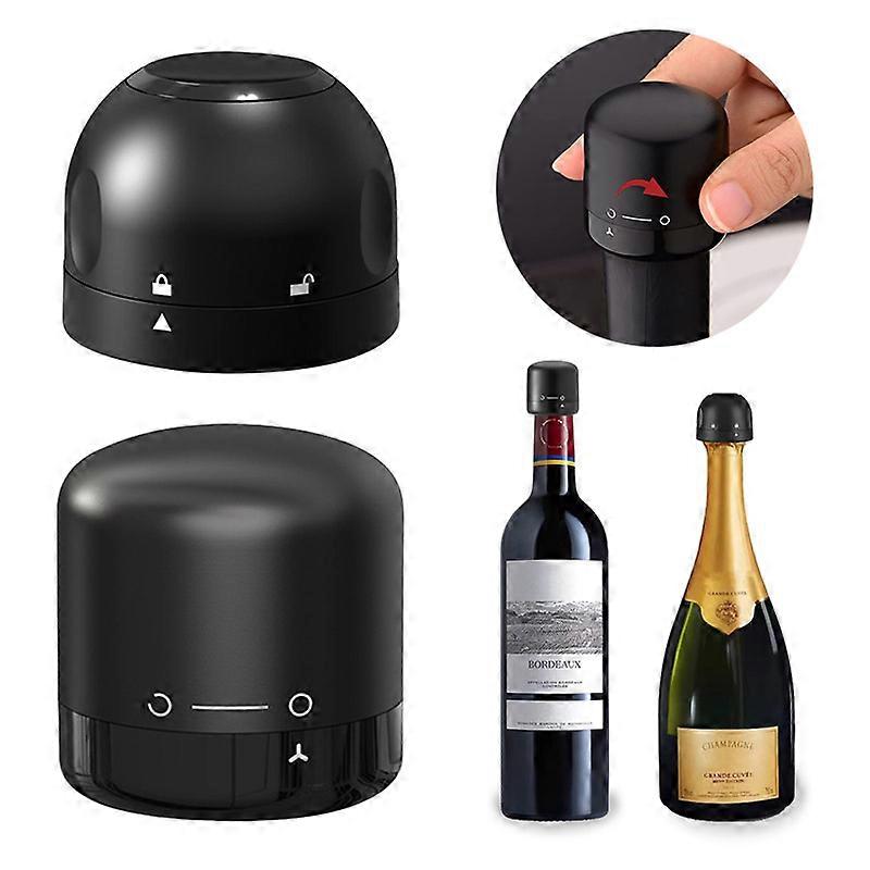 2pcs Vacuum Reusable Red Wine Corks Champagne Bottle Sealer Cap Stopper Set Leak-proof Fresh Keeper for Wine Plug Bar Tools