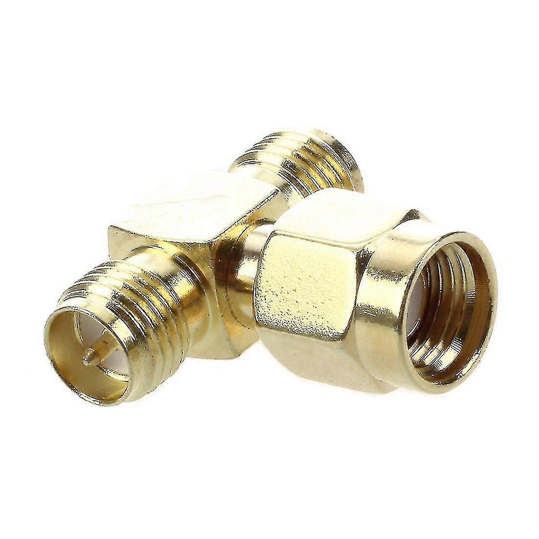 2 Pcs Rp Sma Male To Two Rp Sma Female Triple T Rf Adapter Connector 3 Way Splitter