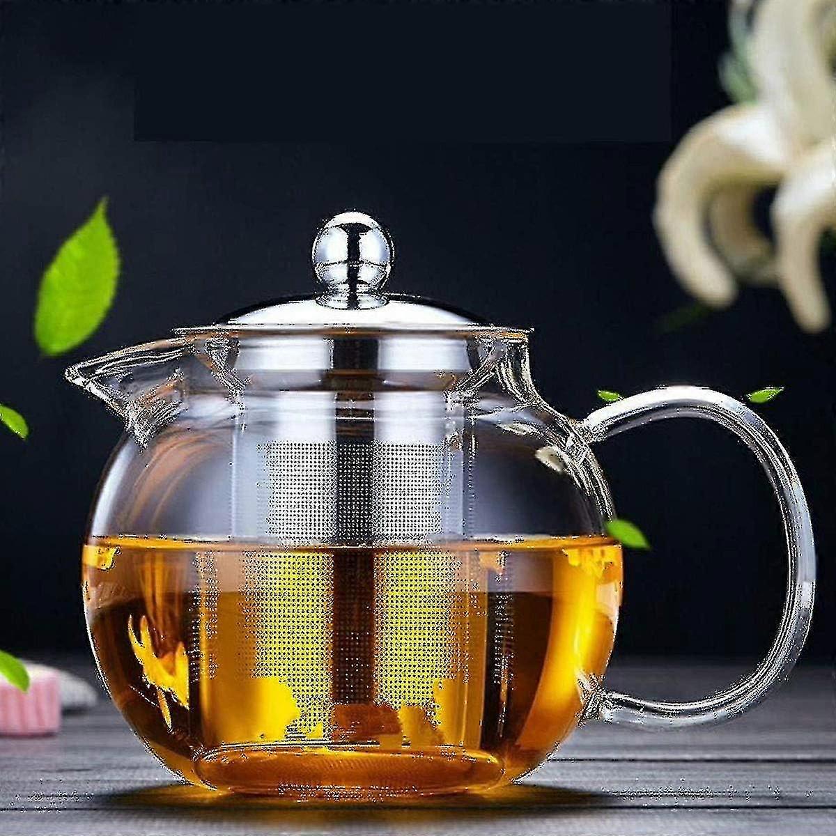 Glass Teapot With Removable Infuser, Safe Kettle, Blooming And Loose Leaf Tea Maker Set Xxf