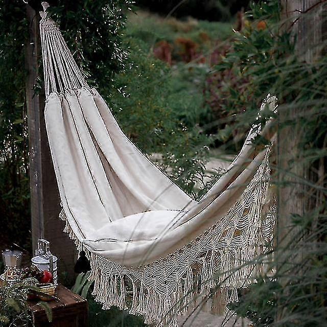 Hamaca Boho Doble 150cm Silla estilo Macramé Brasileño con Flecos
