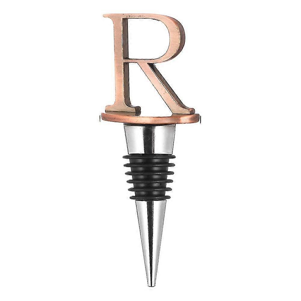 bottle wine stopper top closer seal with monogrammed letter in brass - reusable wine cork saver sealer plug