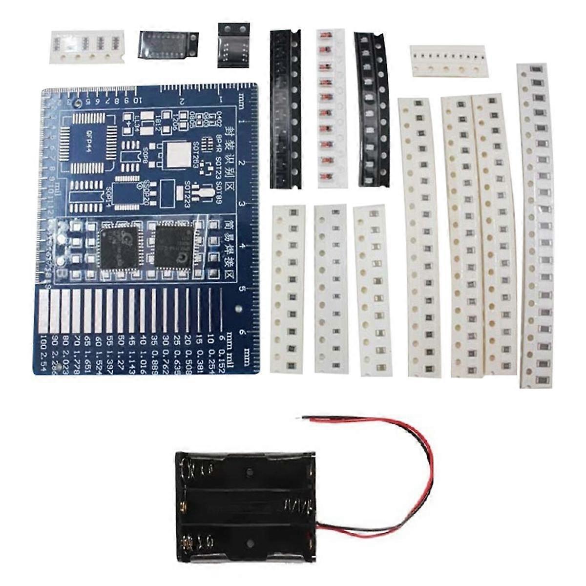 SMD Komponent Sveising Practice Board DIY Kit Skill Training Board Led Transistor Set Practice