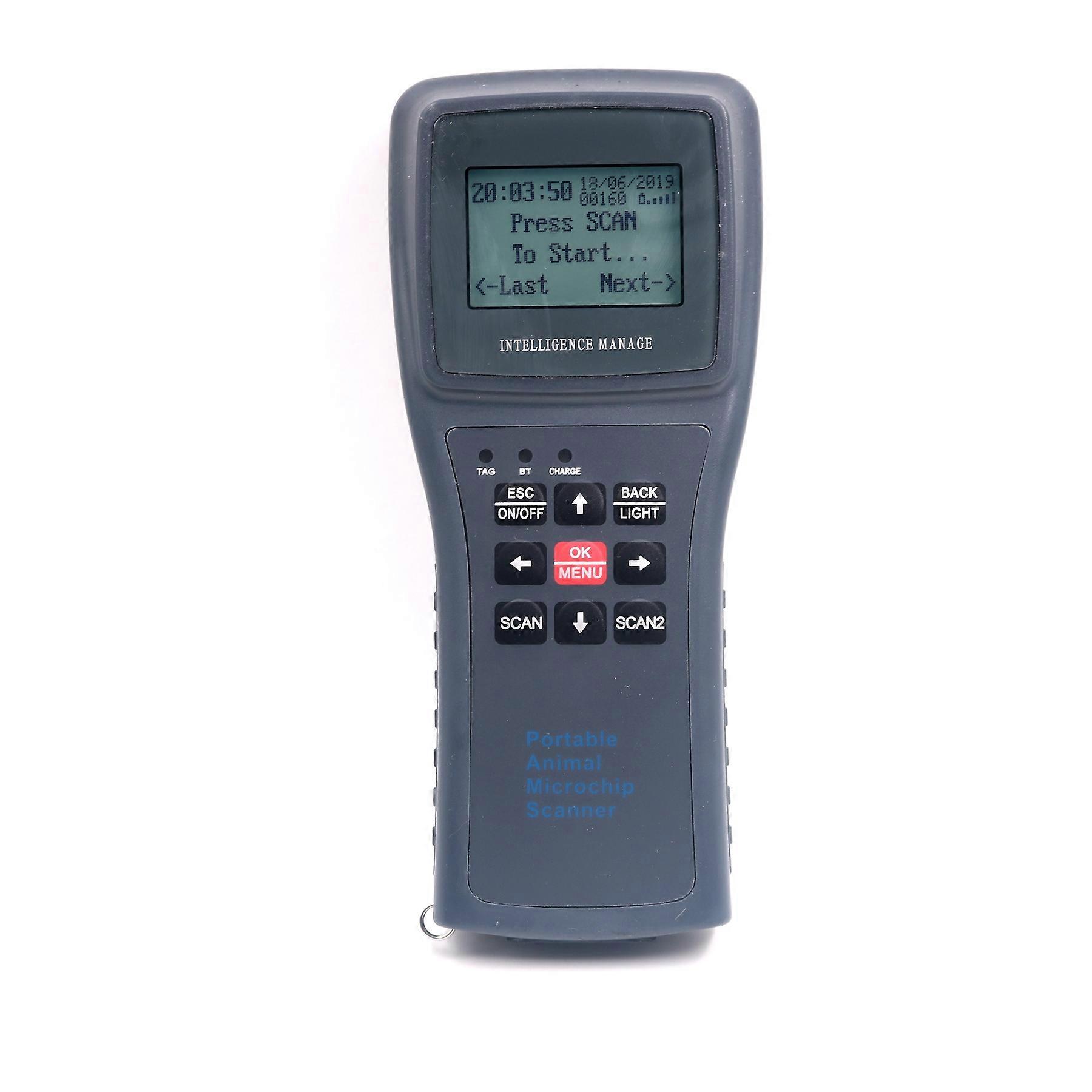 1342KHz Langstrecken-Großspeicher Tragbarer Tier-Mikrochip-Scanner Tierohr-Tag-Leser Handheld-Lesegerät ISO11785/84 FDX-B