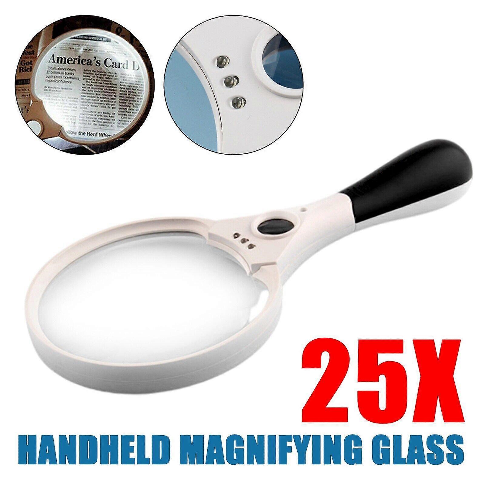 Extra Large Strong Magnifying Glass 3 Bright LED Zoom Lightweight Hand Held  25X | Fruugo NO, image size:1600x1600