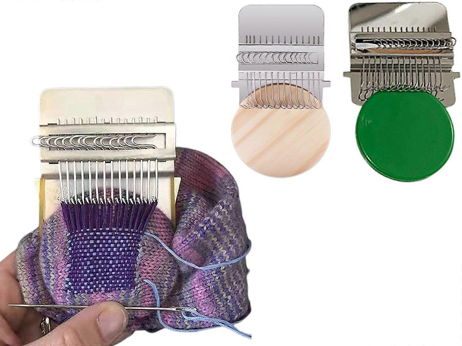 2PCS Small Loom Speedweve Type Weave Tool Set DIY 14 Hooks Darning Machine