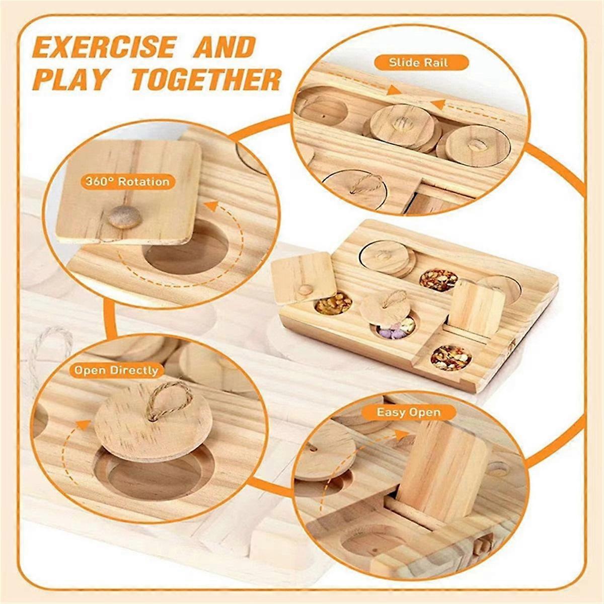 Picture of Guinea Pig Foraging Toys 6 in 1 Wooden Toys for Guinea Pig Educational ...