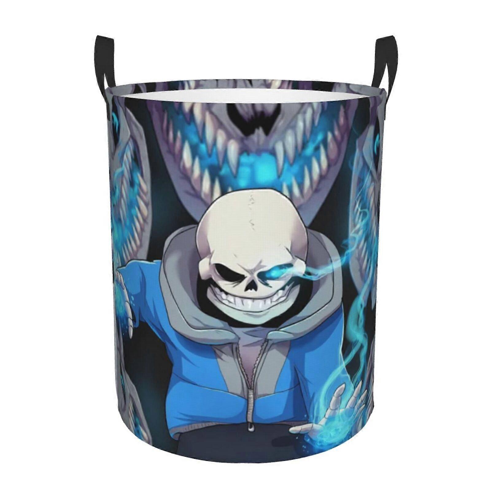 Undertale Sans 3d Graphic Flame Laundry Basket Fire Flame Clothes Hamper Storage With Handle-SYS28242