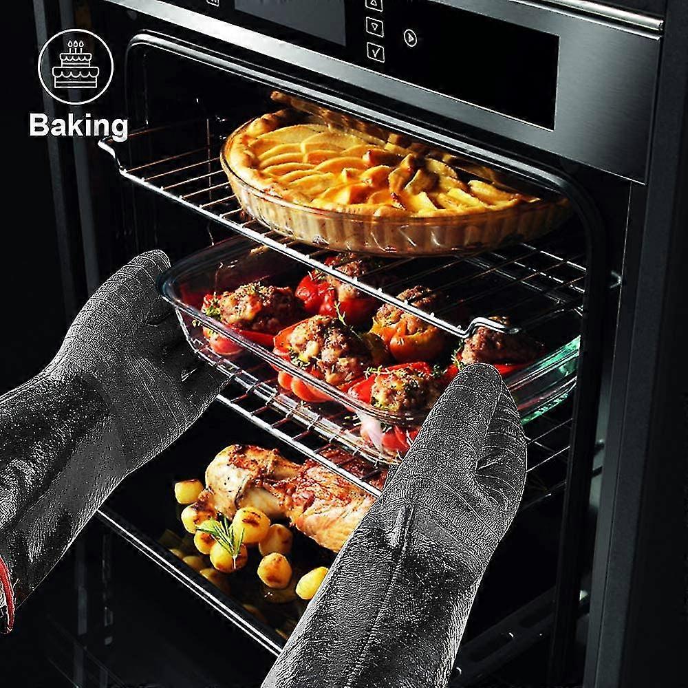 Guanti da forno antiscivolo con doppio calore, facili da pulire