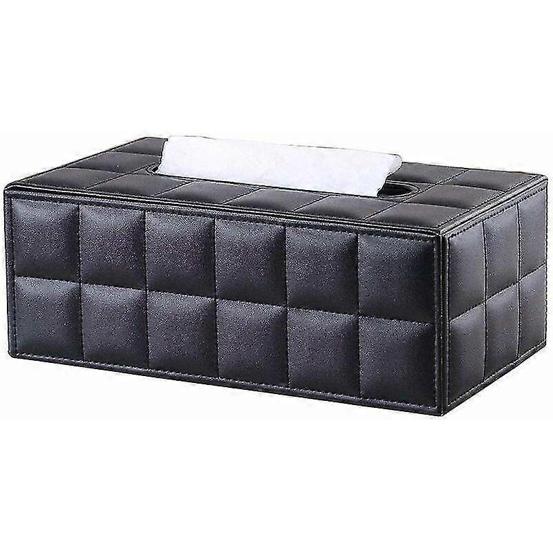 Crday Rectangular Leather Tissue Box For Home/office/car (black) Gift