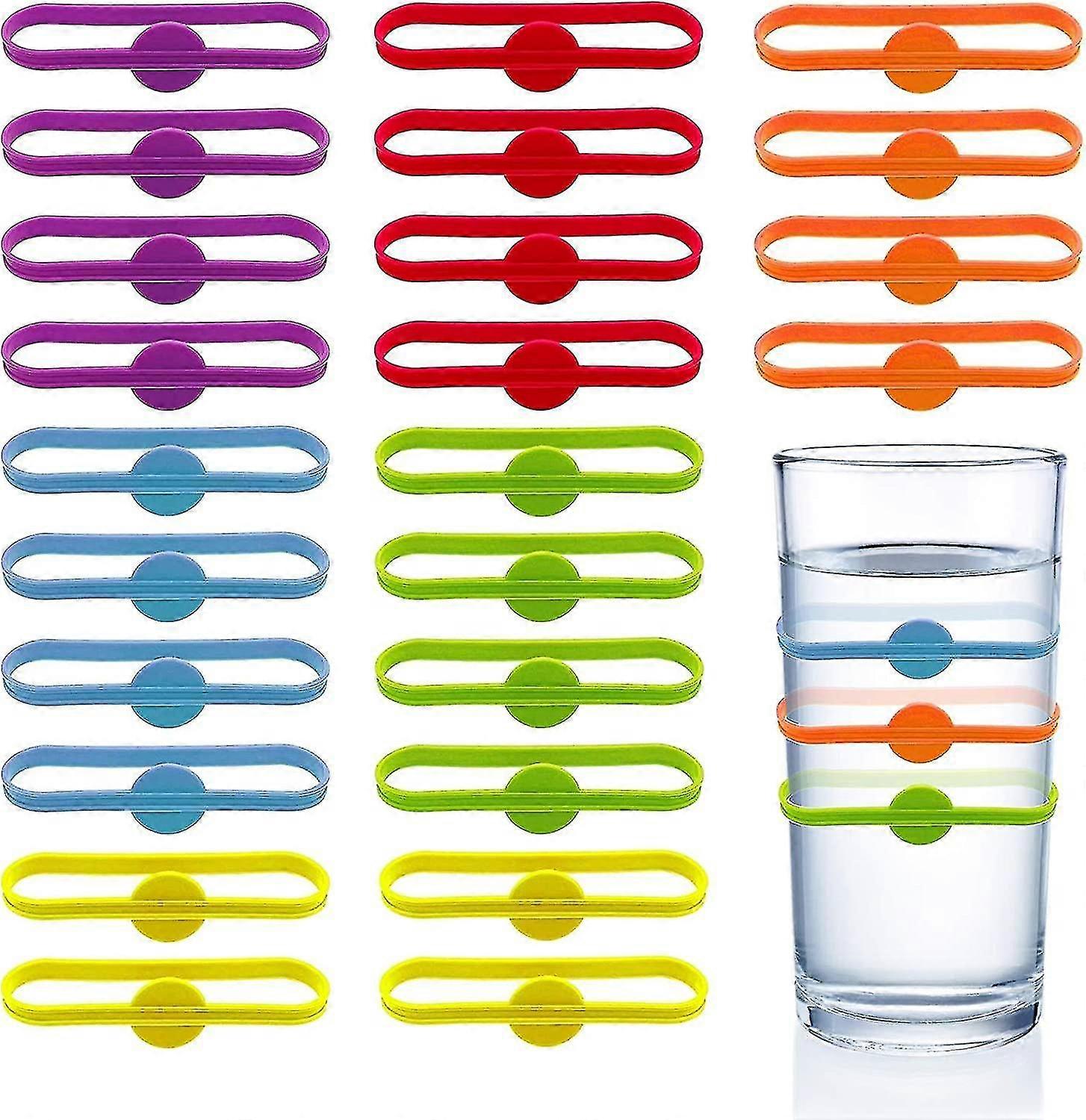 Silic Drink Ers, 24 Pcs Glass Tags Glass Ers Reusable Bottle Ers Glass Identifiers Ch Compatible With