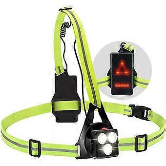 Chest Light with Reflective Strip, Rechargeable Waterproof Backlight Suitable for Runners Jogging Walking Hiking Camping