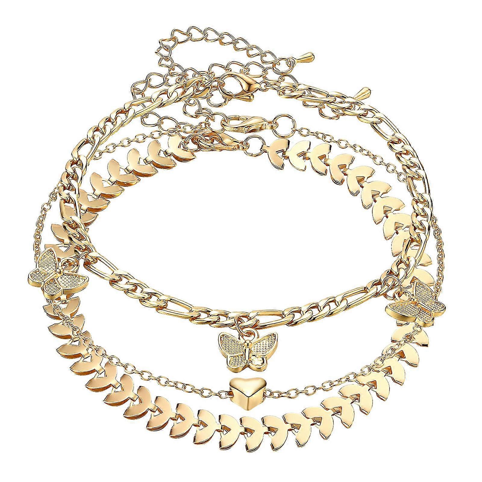 Schmetterling Multilayer Design Anklet Metall Multilayer Anklet Mode Anklet