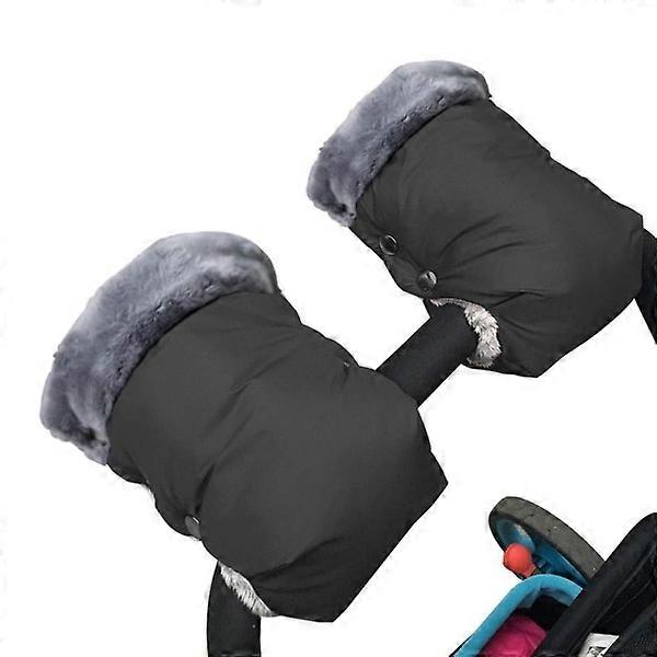 1 Pair Stroller Gloves Warm Gloves for Stroller Hand Warmer Black
