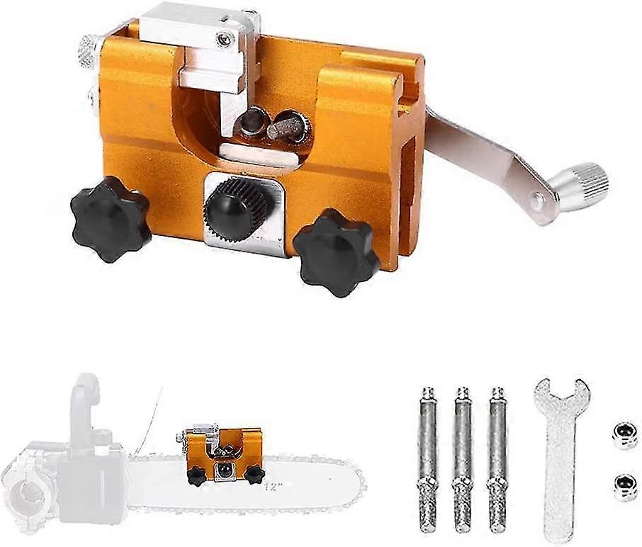 Chainsaw Chain Sharpener, Hand Crank Chainsaw Sharpener, Sharpener Grinding Device, Sharpening Tool For Lumberjack And Gardener Chainsaw